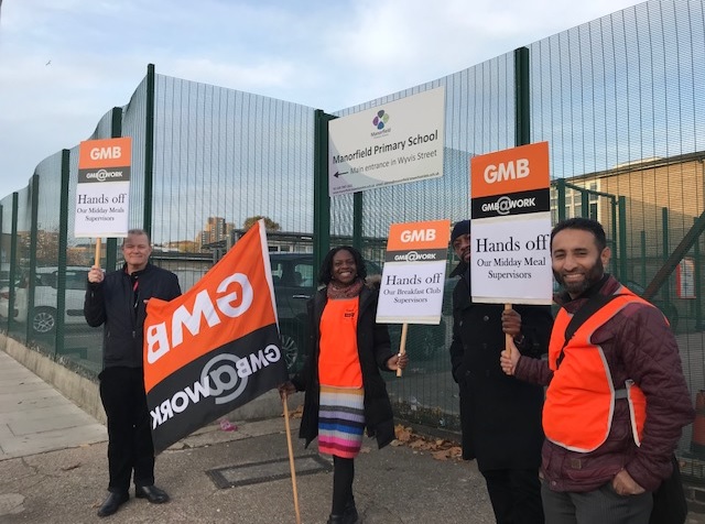 GMB hold protest at Tower Hamlets school over axing of support staff